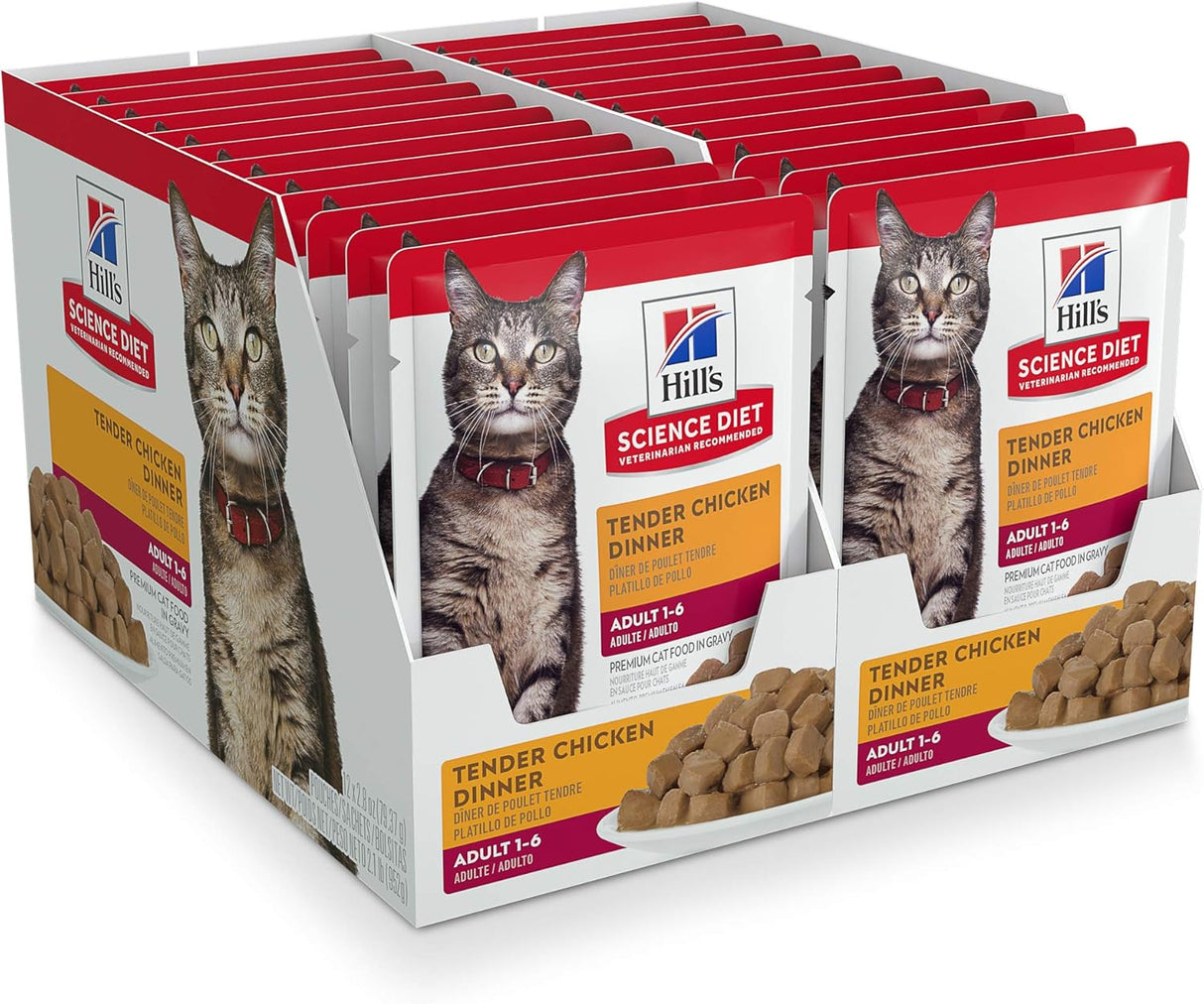 Alimento húmedo para gatos adultos pollo paquete de 24