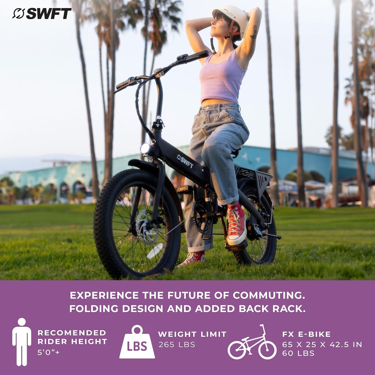 Bicicleta Eléctrica Plegable SWFT F.X, 25 Milla, 20 Neumáticos