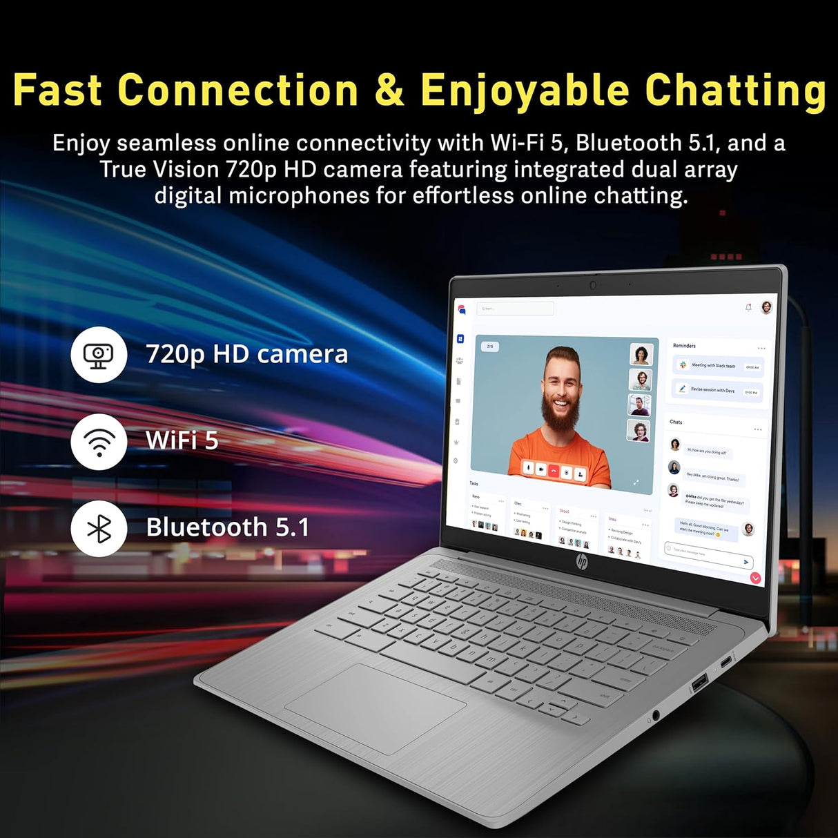 Laptop HP Chromebook 14, Intel Celeron N4120, 4GB RAM