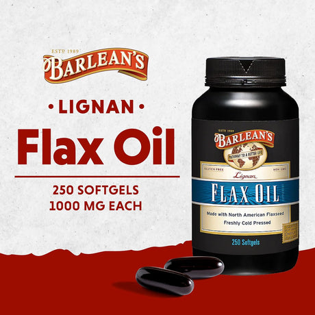 Suplemento de Aceite de Linaza Barlean's, 1550 mg ALA, 250 ct