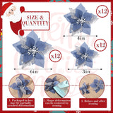 Flores Artificiales de Poinsettia WILLBOND, 36 Piezas, Glitter