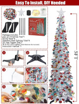 Árbol de Navidad Plegable con Luces Temporizadas - Modelo 5 FT