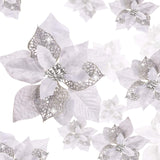 Flores Artificiales Poinsettia Glitter 36 Piezas WILLBOND