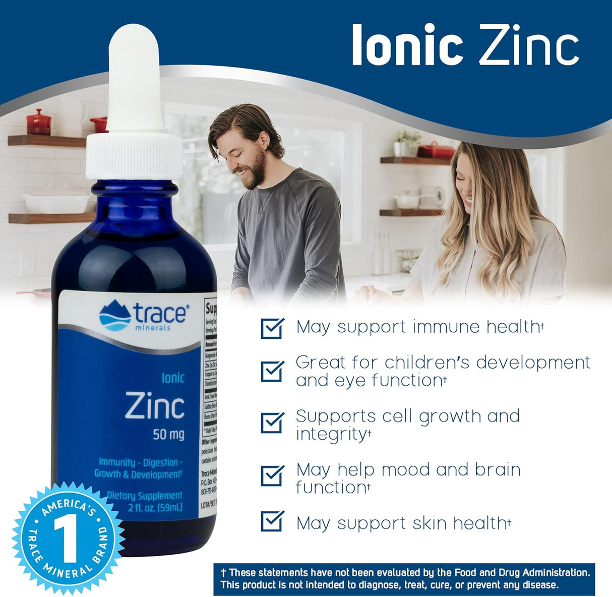 Suplementos Zinc iónico líquido con magnesio  50 mg
