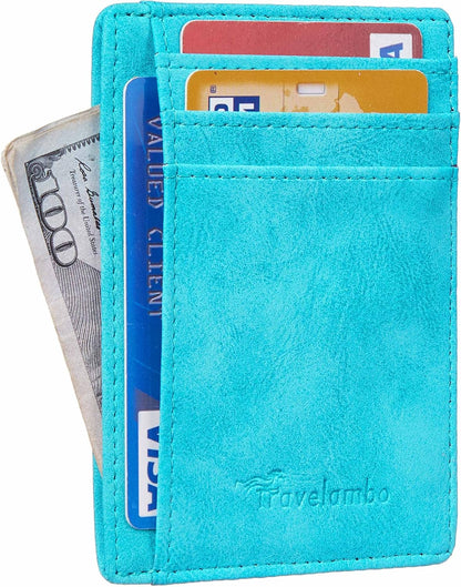 Billetera Slim Travelambo, cuero, RFID, tamaño mediano, minimalista