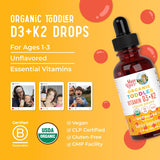 Suplemento Líquido D3 K2 | Vegano, Non-GMO, Gluten Free | 1 Fl Oz