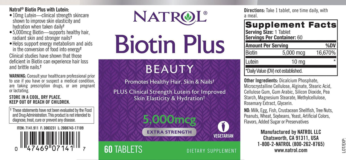 Luteina de 5,000 mcg, 60 unidades