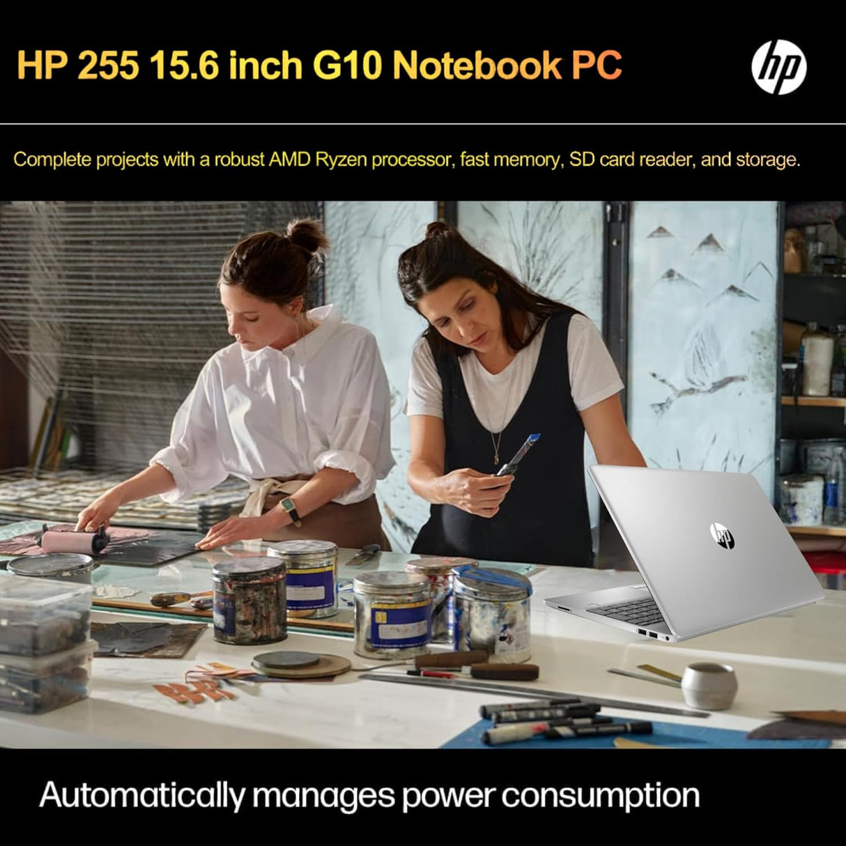 Laptop HP 255 G10, 16GB RAM, 1TB SSD, Ryzen 3 7330U