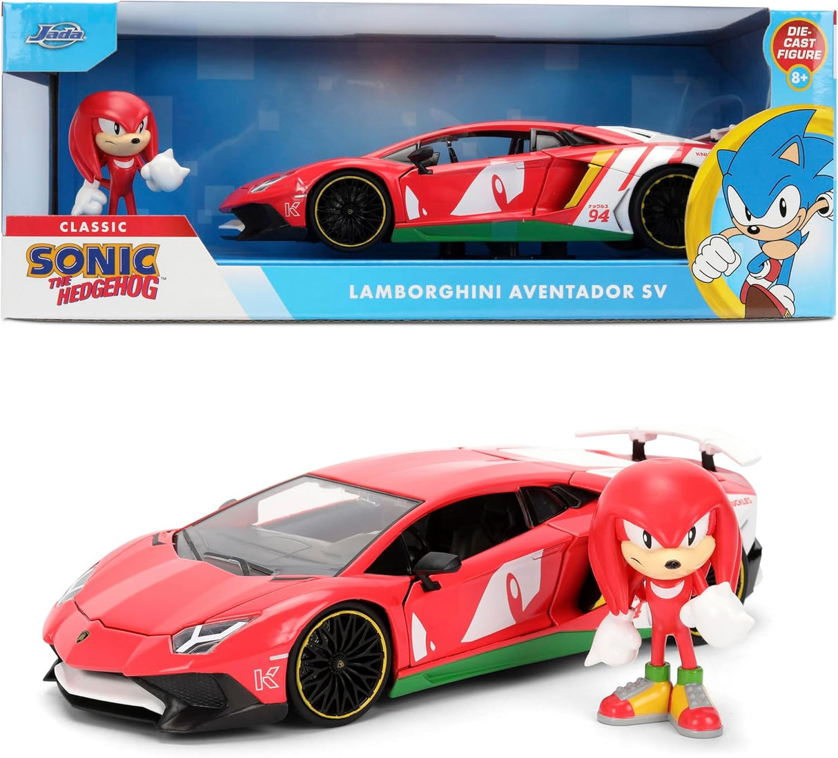 Jada Sonic Knuckles con Lamborghini Aventador SV, Vehículo y Figura