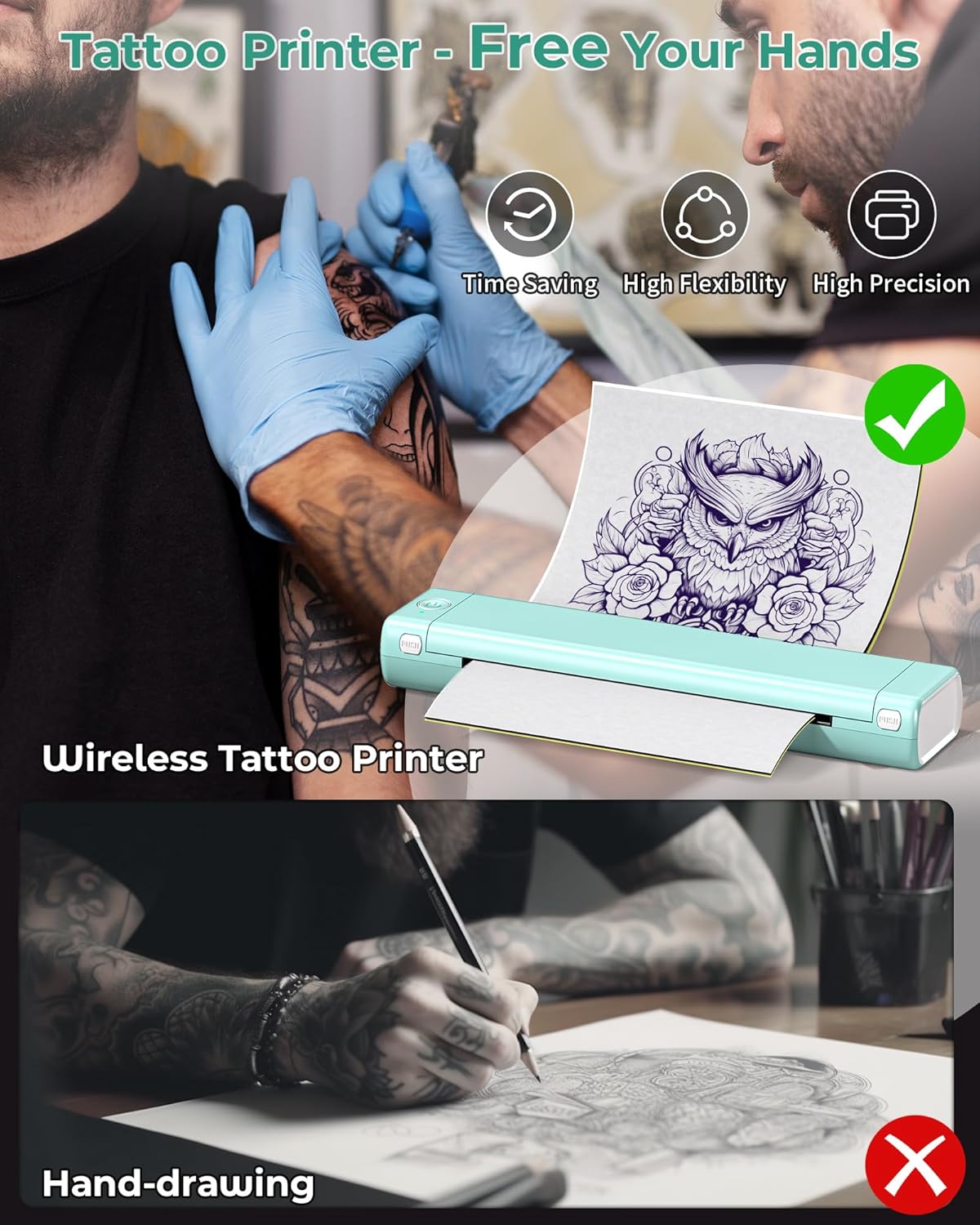 Itari Impresora portátil, Bluetooth inalámbrica sin tinta