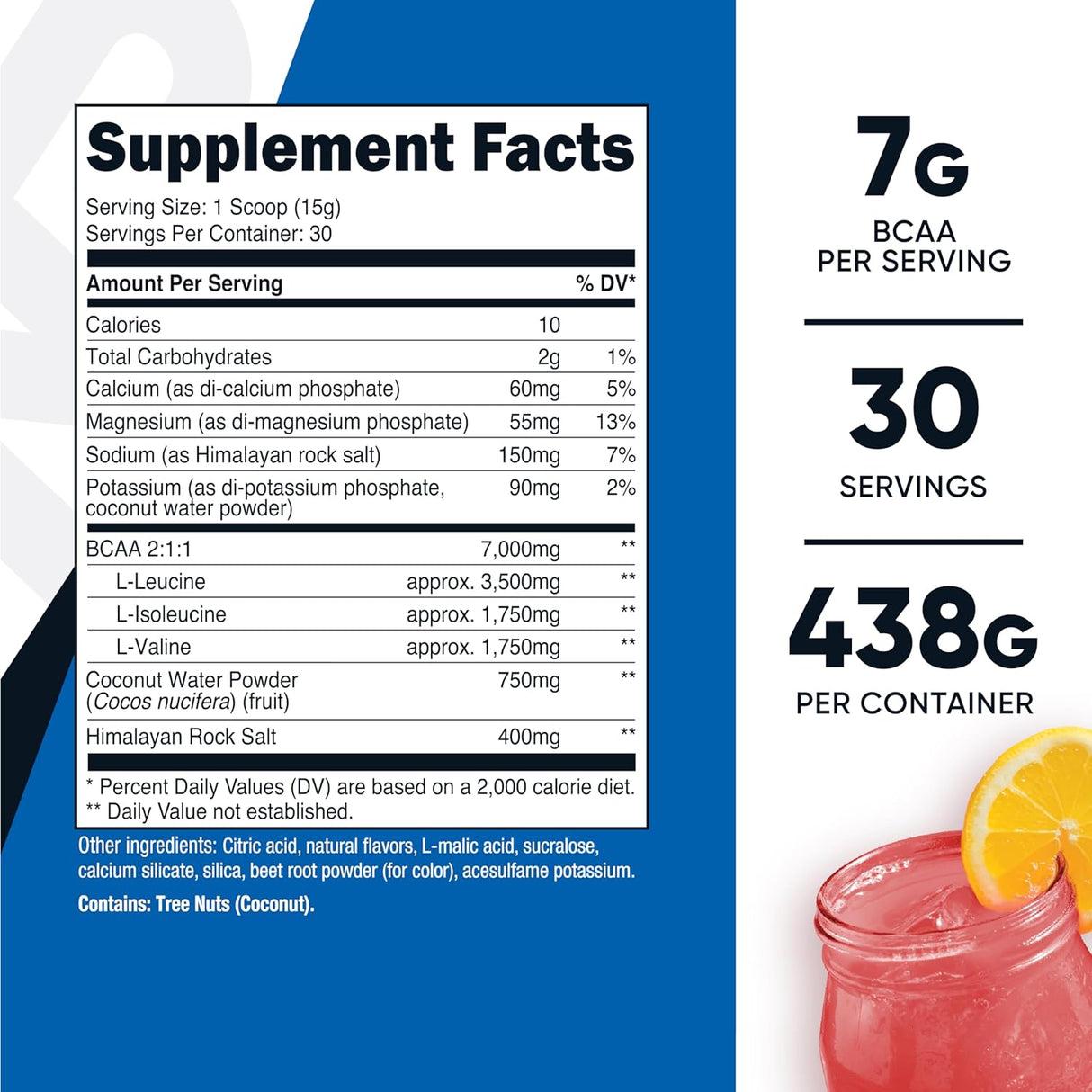 Supremo BCAA + Hidratación Polvo 30 Servings Nutricost