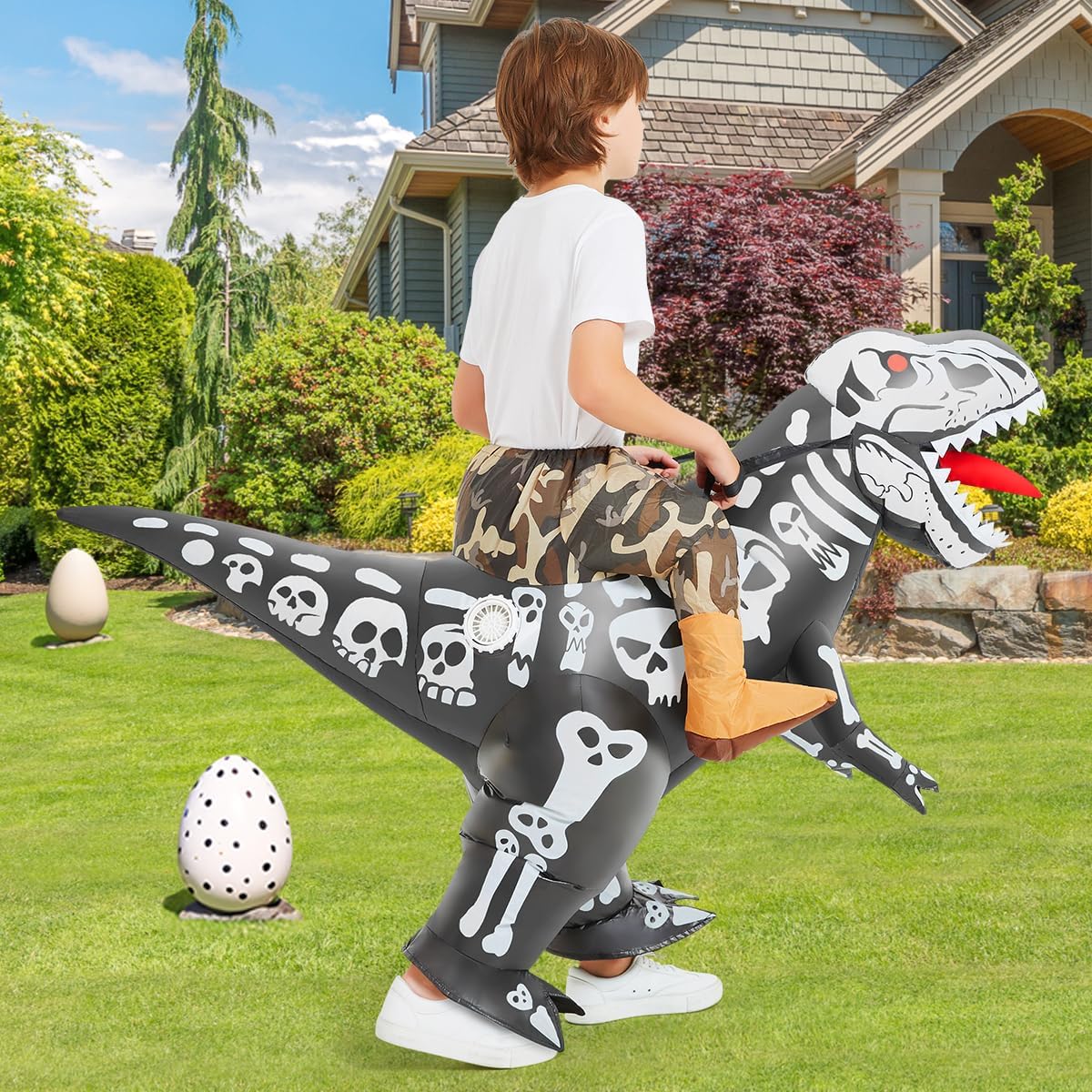 Disfraz Inflable Dinosaurio COMIN para Niños, Risas Halloween