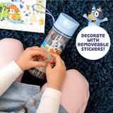 Botella de Agua Bluey, Stickers Reposicionables, BPA-Free