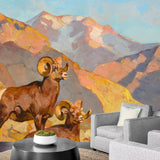 IDEA4WALL Adhesivo mural removible para pared, oveja carnero