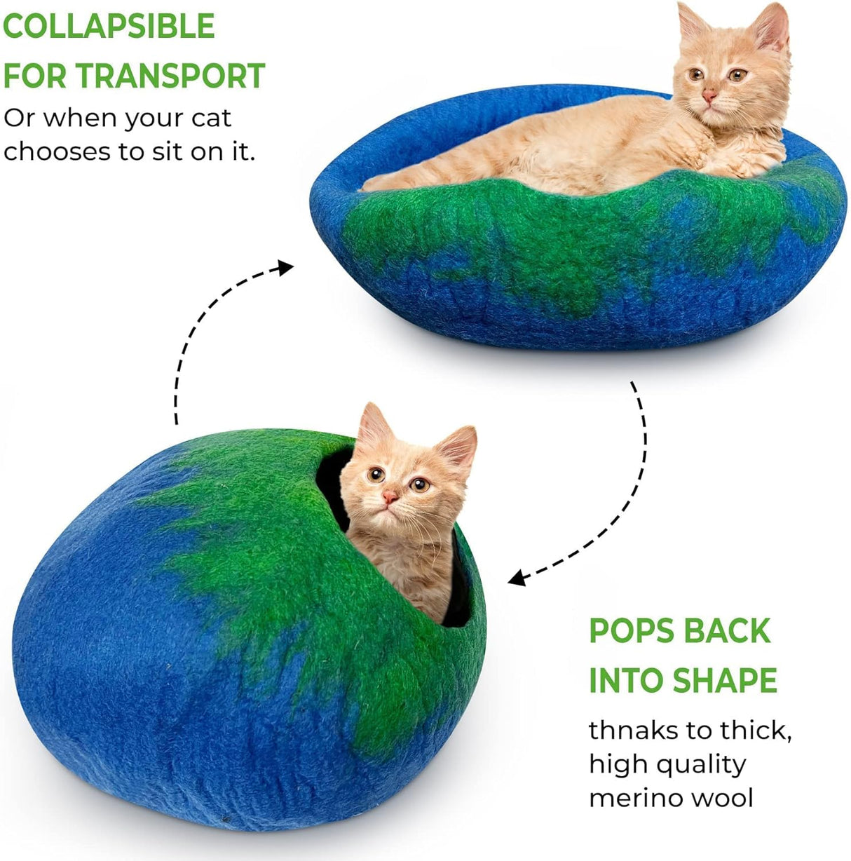 Cueva de Gato Premium Woolygon – 100% Lana Merino Ecológica