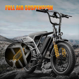 Bicicleta Eléctrica Jasion RetroVolt 1500W, 30MPH, 70 Millas