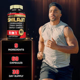 Suplemento de Shilajit con Ashwagandha, Ginseng, L-Arginina, Chaga - Orgánico Himalaya - Energía y Bienestar - 60 Cápsulas