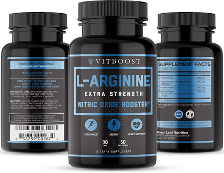 Suplemento L arginina 1500 mg  de óxido nítrico esenciales