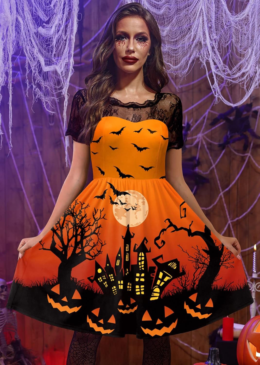 Disfraces de Halloween naranja talla S