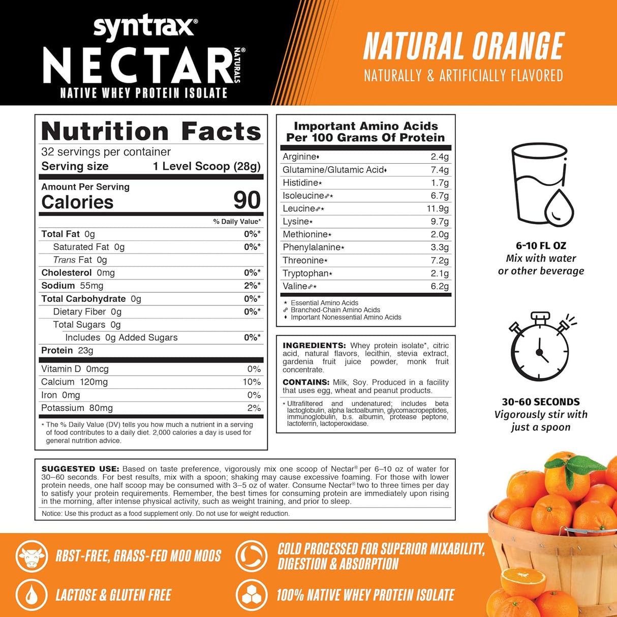 Nectar Naturals Proteína de Suero Natural, 2 lbs