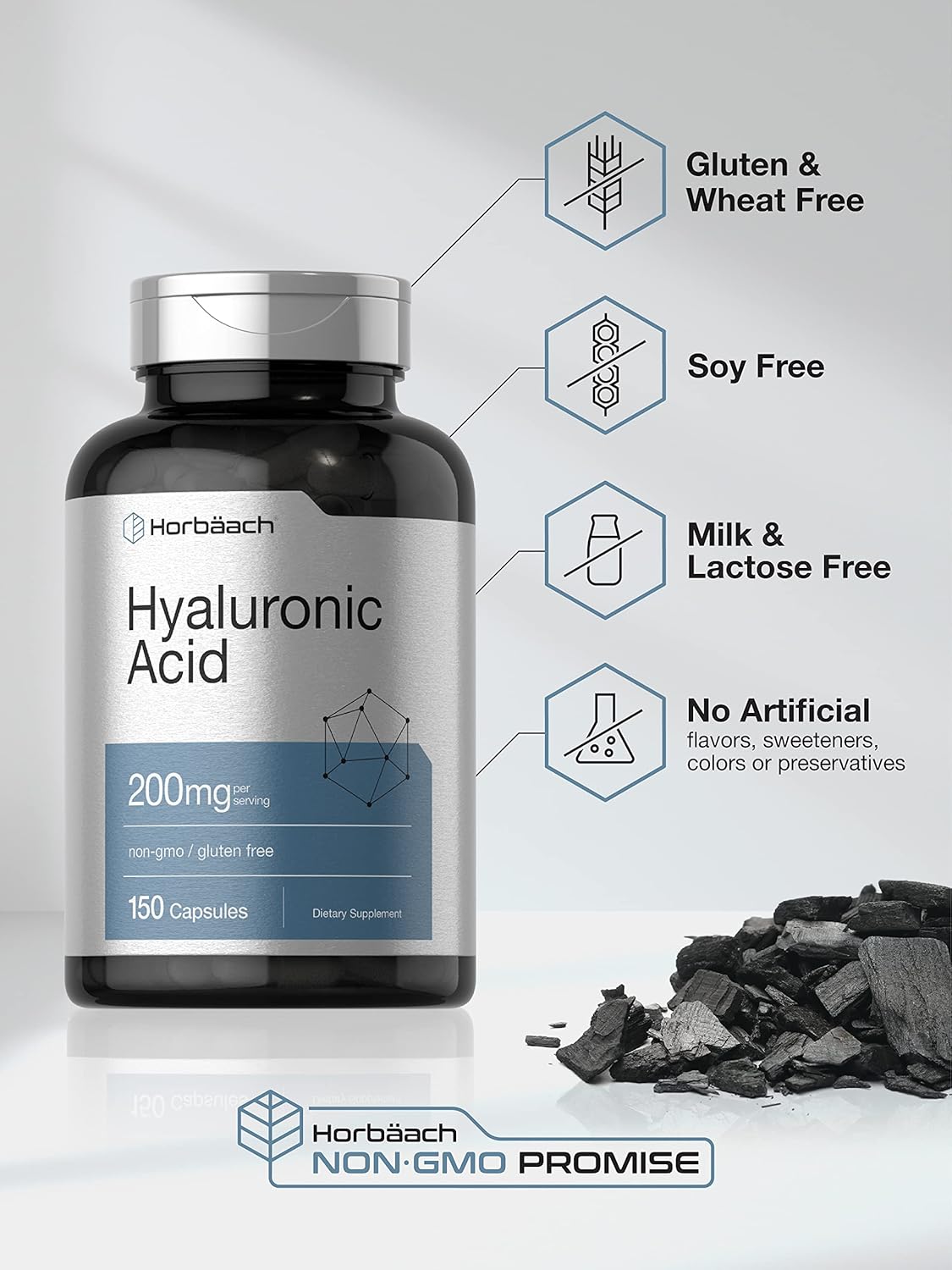 Suplemento de ácido hialurónico 200 mg Horbaach