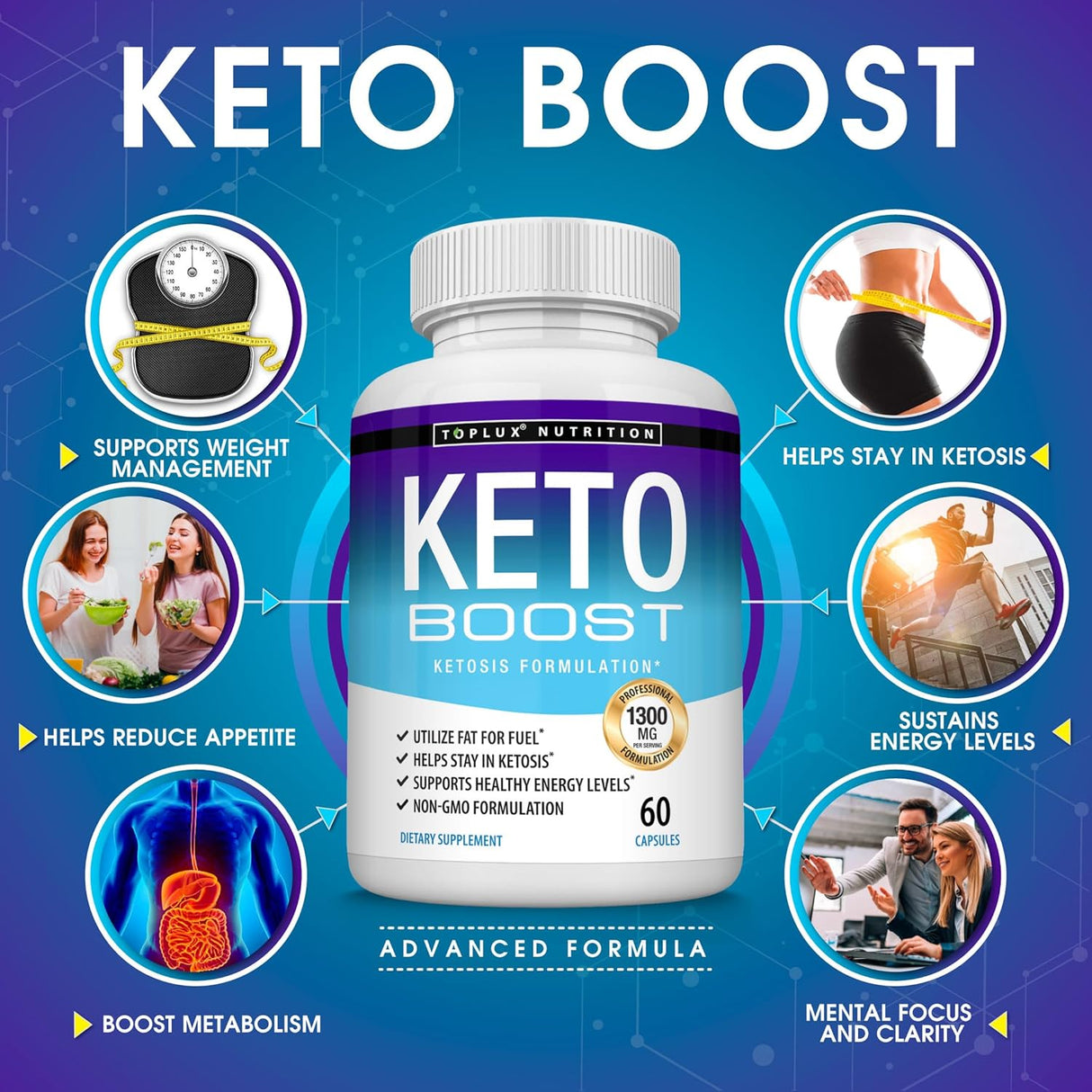 Suplemento Keto Boost - Píldoras para Cetosis, Energía y Enfoque