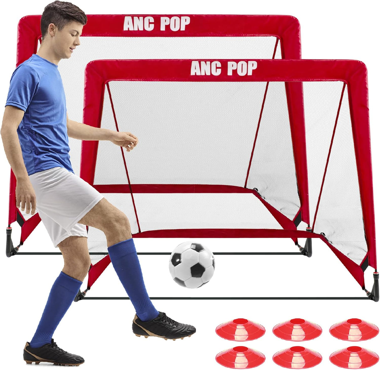 Porteria de futbol armable, portatil, facil de trasladar