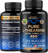 L-Teanina 400 mg | Alivio del estrés | Suplemento Extra Fuerte