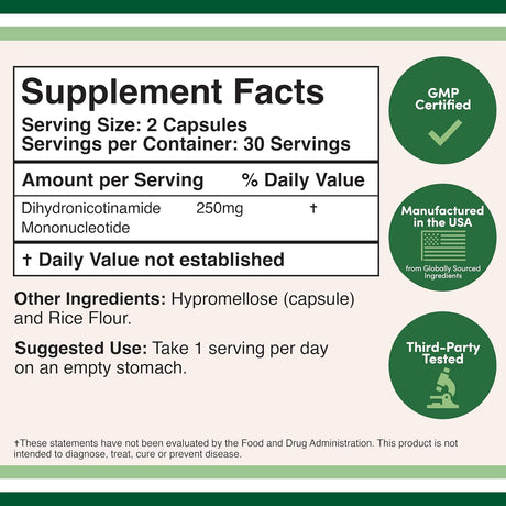 Suplemento NMNH mononucleótido de dihidronicinamida) 250 mg