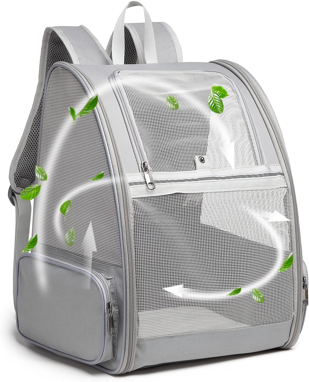 Mochila para transporte de gatos color gris