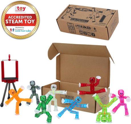 Figuras de acción StikBot Zing, set de 8, trípode móvil