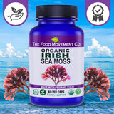 Irish Sea Moss Orgánico, Prebiótico, 70+ Minerales, 60 cápsulas