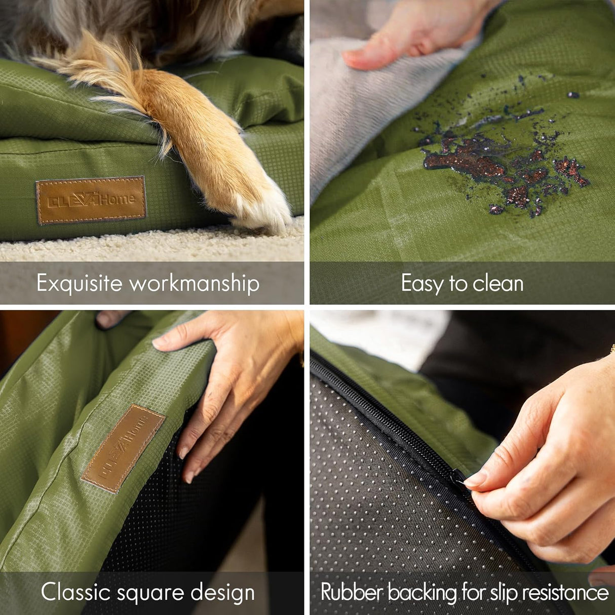 Cama ortopédica para perros grandes ClevaHome, doble capa, lavable