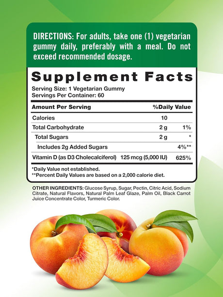 Gomitas de Vitamina D3 5000 IU | Nature's Truth | 60 Unidades