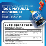 Berberina HCL 1200mg + Canela Orgánica Sistema Inmunológico