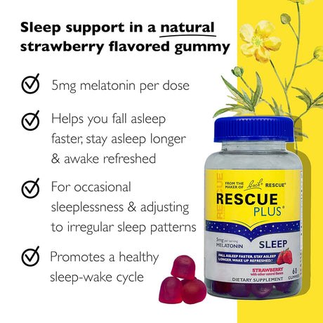 Bach RESCUE PLUS - Gomitas  para dormir, sabor  de fresa