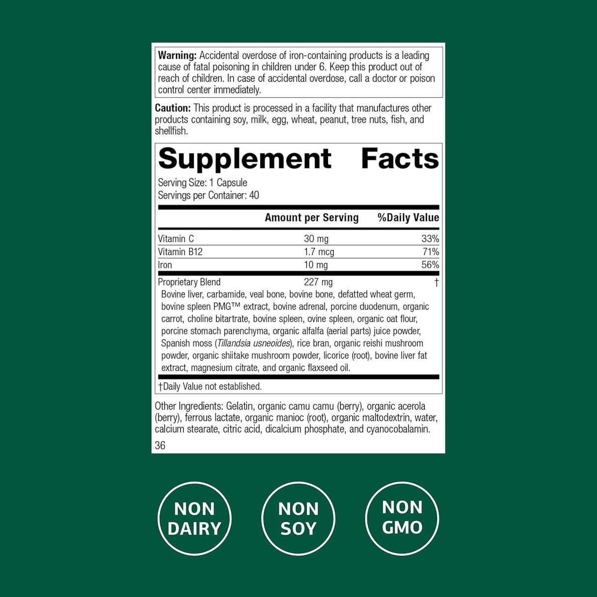 Ferrofood Suplemento de Hierro con Vitamina C - 40 Cápsulas
