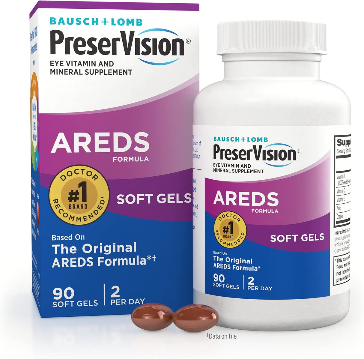 Suplemento de vitaminas y minerales para ojos PreserVision