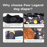Paw Legend Pañales lavables Pañales de alta absorción para cachorros