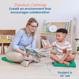 ECR4Kids SoftZone - Cojines de suelo, cuadrados, asientos flexibles, esmeralda, 6 piezas