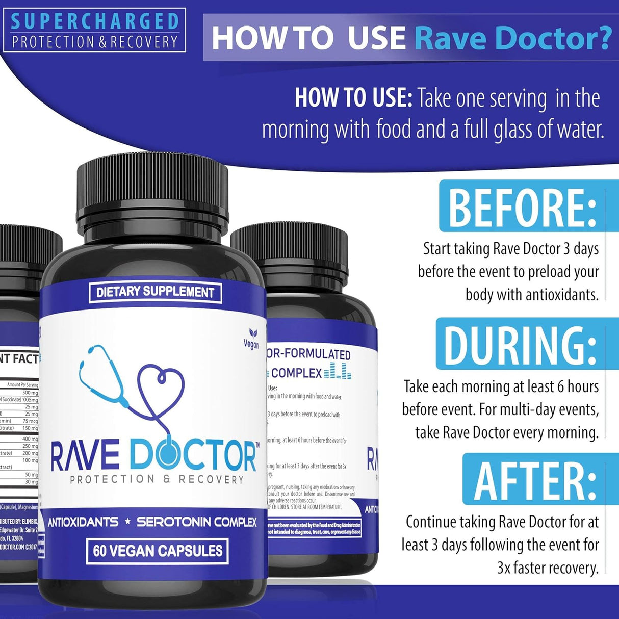 Suplementos Rave Vitamins Gear 5HTP Rave 60 capsulas