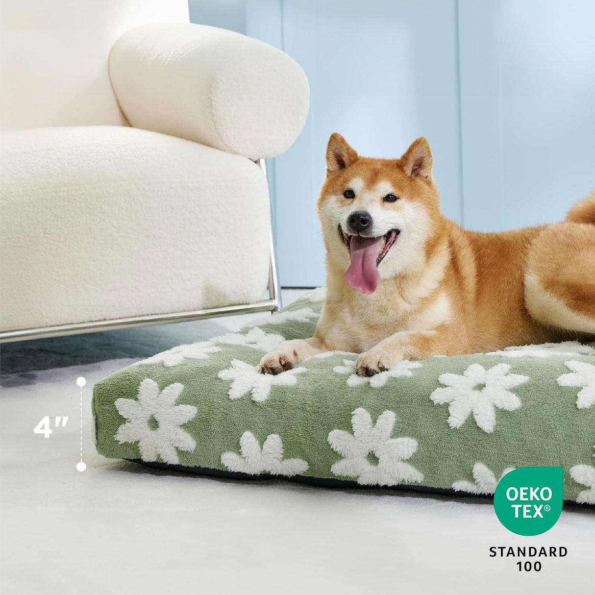 Cama para perros de espuma triturada gruesa felpa mullida