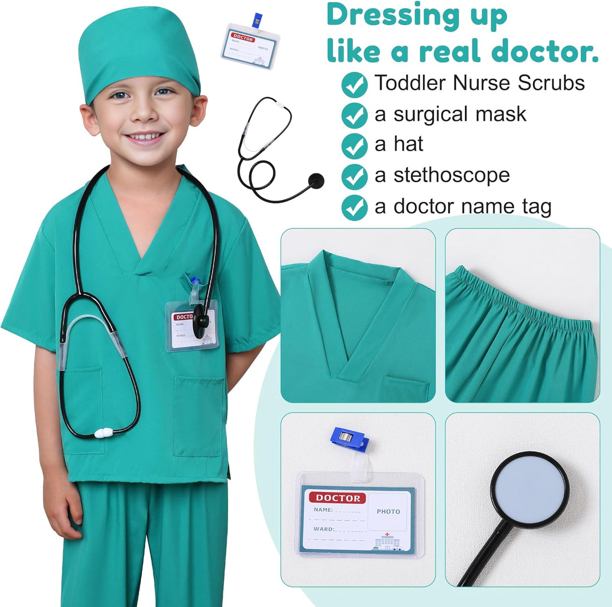 Disfraz de Doctor para Niños 3-9 Años con Accesorios