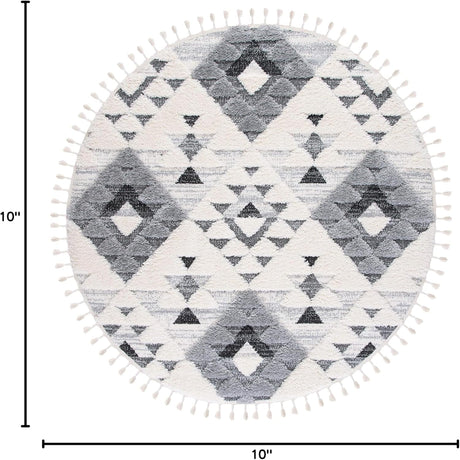 Alfombra Redonda Boho de Pila Alta 2 Pulgadas MTS688F