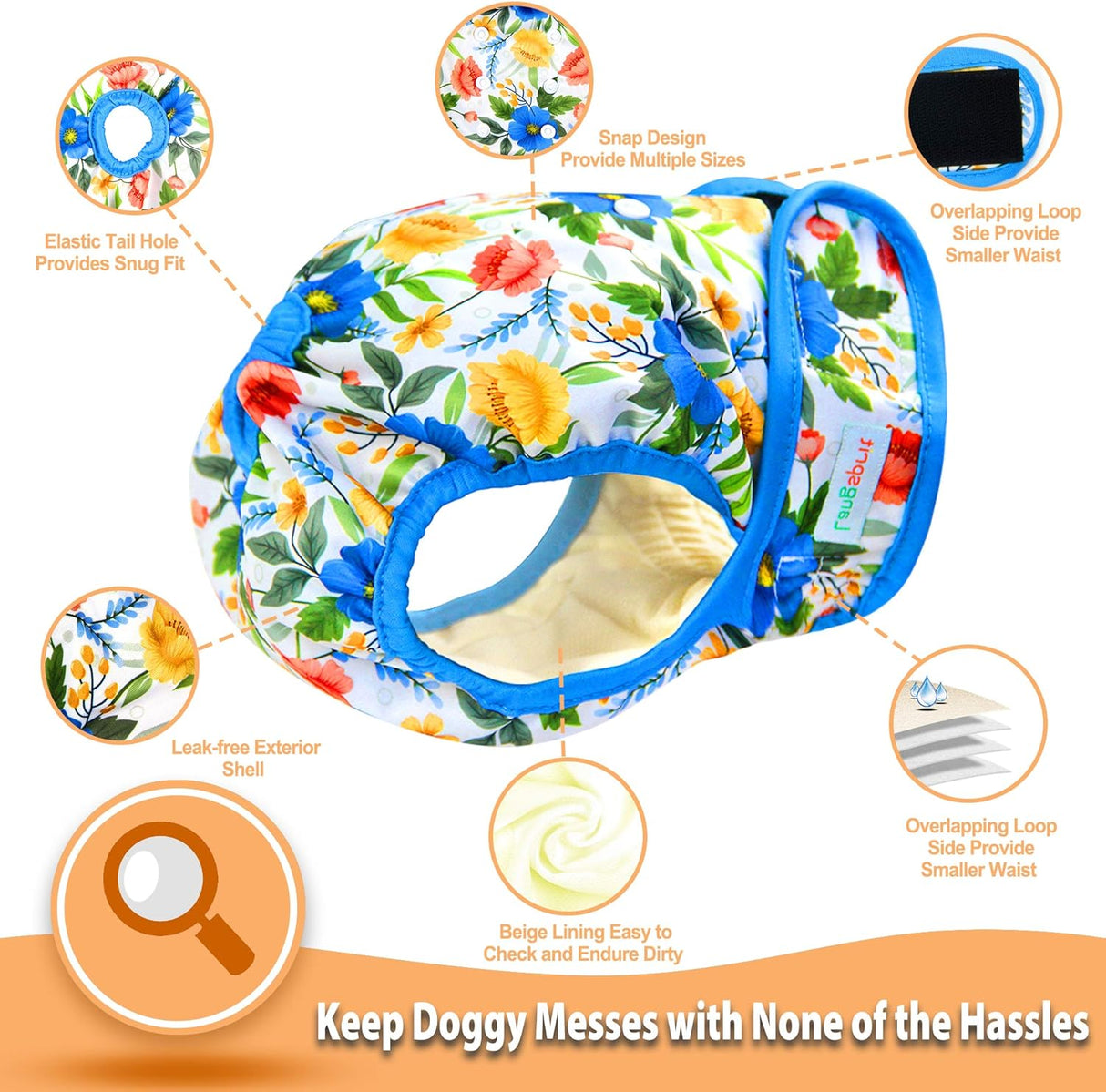 Langsprit - Pañales lavables para perro hembra calzones