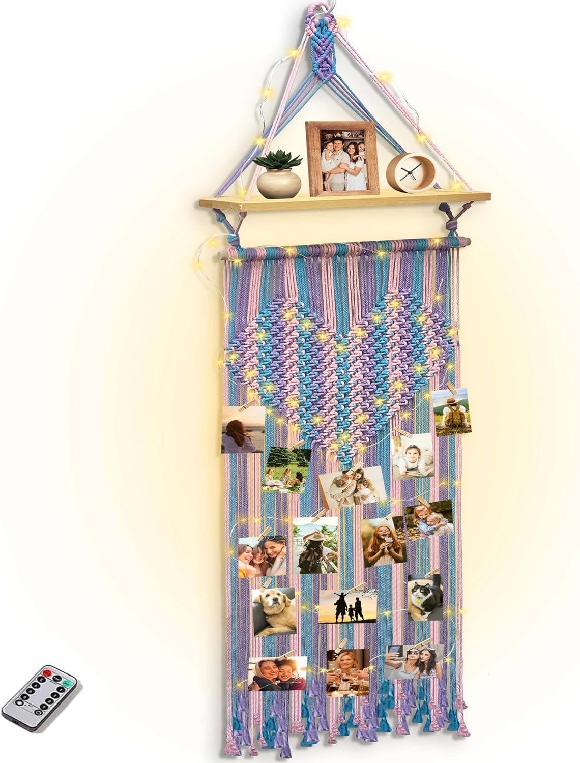 Decoración Boho para Habitación: Estantes Colgantes y Fotos