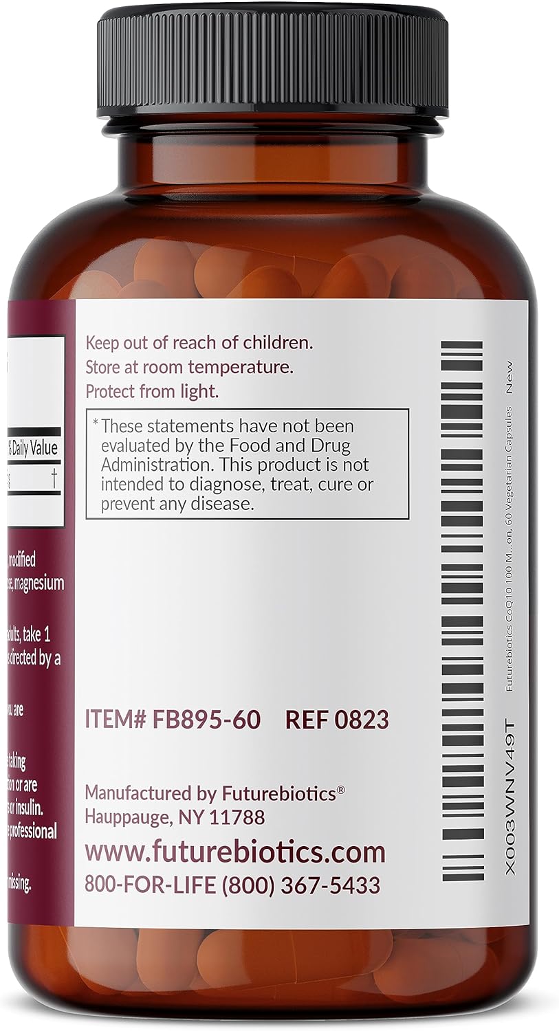 CoQ10 100 MG para Energía Celular, 60 Cápsulas Vegetarianas