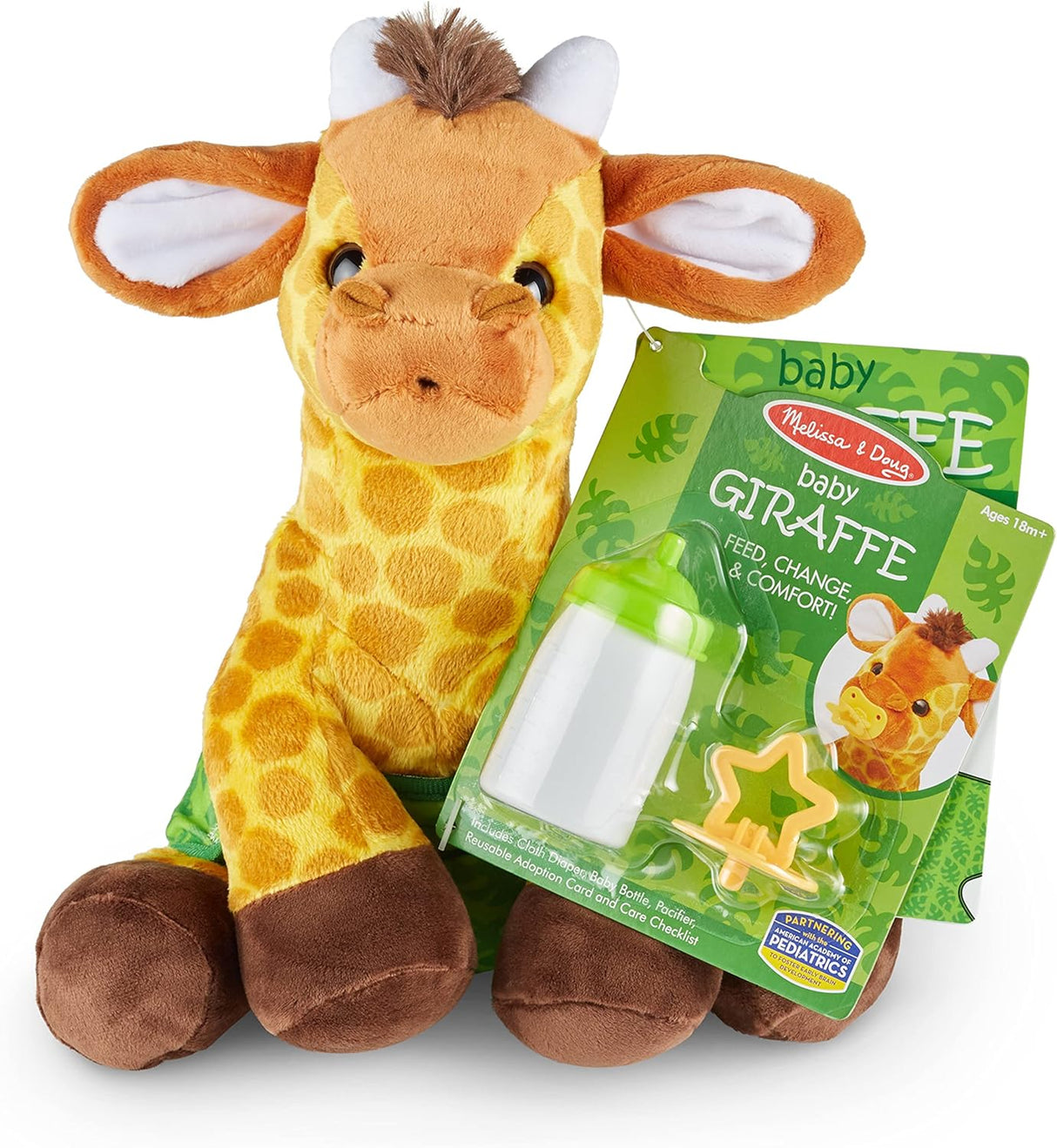 Giraffe de peluche 11 Melissa & Doug con chupete y biberón