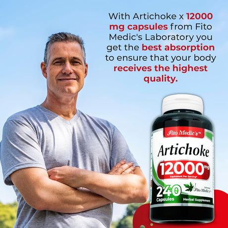 Suplemento Extracto de alcachofa  240 Cápsulas 12000 mg
