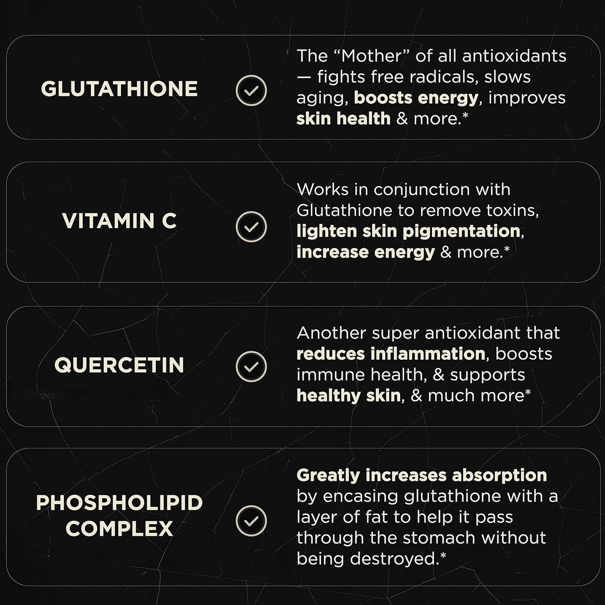 Suplementos Alimenticios de glutatión liposomal triple